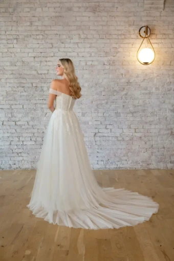 Stella York 7509 #1 (IV-BC) Ivory Lace and Tulle over Biscotti Gown thumbnail