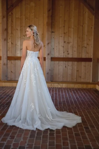 Essense of Australia D3529 #1 (IV-BC) Ivory Lace Tulle and Regal Organza over Biscotti Gown thumbnail
