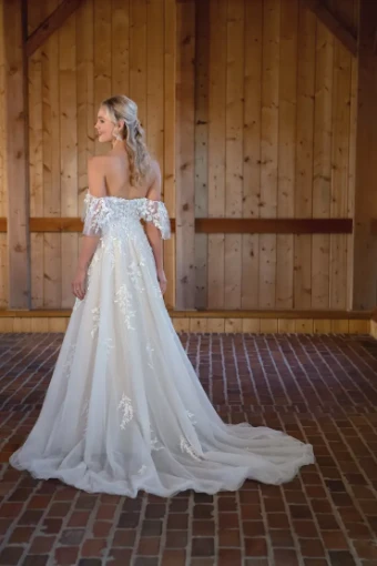 Essense of Australia D3529 #5 (IV-BC) Ivory Lace Tulle and Regal Organza over Biscotti Gown thumbnail