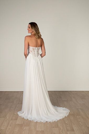 Stella York 8027 #1 (IVIV-PL) IVORY GOWN W IVORY TULLE LINED BODICE & PLN TULLE PLUNGE thumbnail