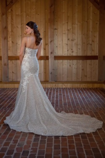Essense of Australia D3486 #0 default (IC-RUM) Ivory Lace and Champagne Silver Shimmer Tulle over Rum Gown thumbnail